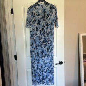 & Other Stories Printed Laser Cut Midi Dress size large